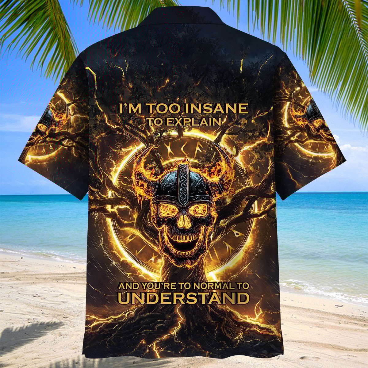 Cowgic Viking Skull Flames