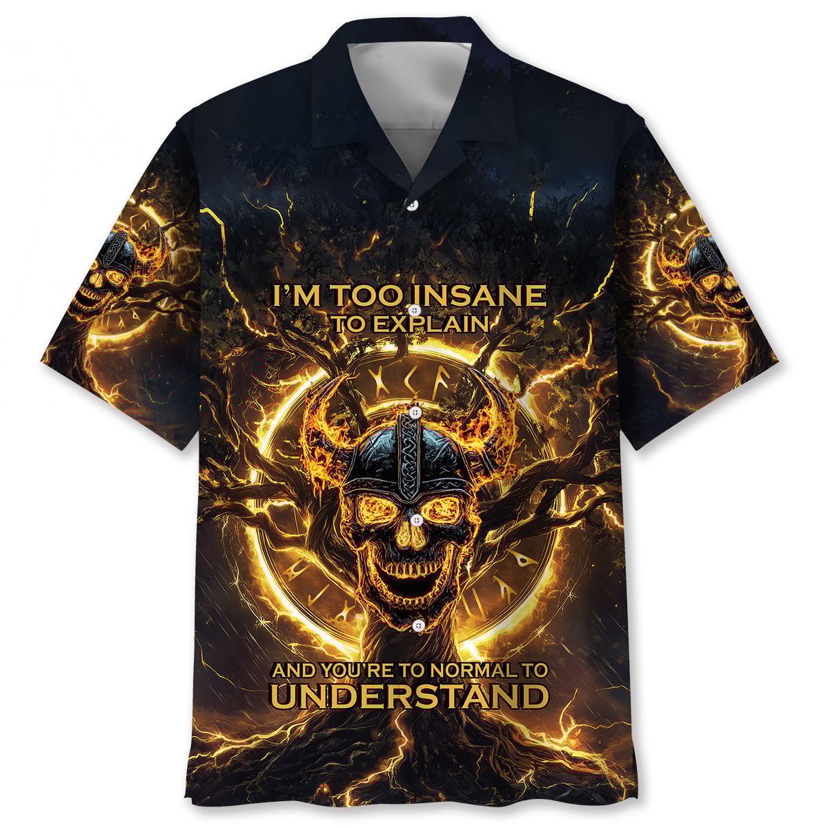 Cowgic Viking Skull Flames