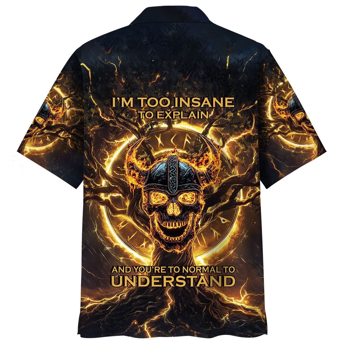 Cowgic Viking Skull Flames