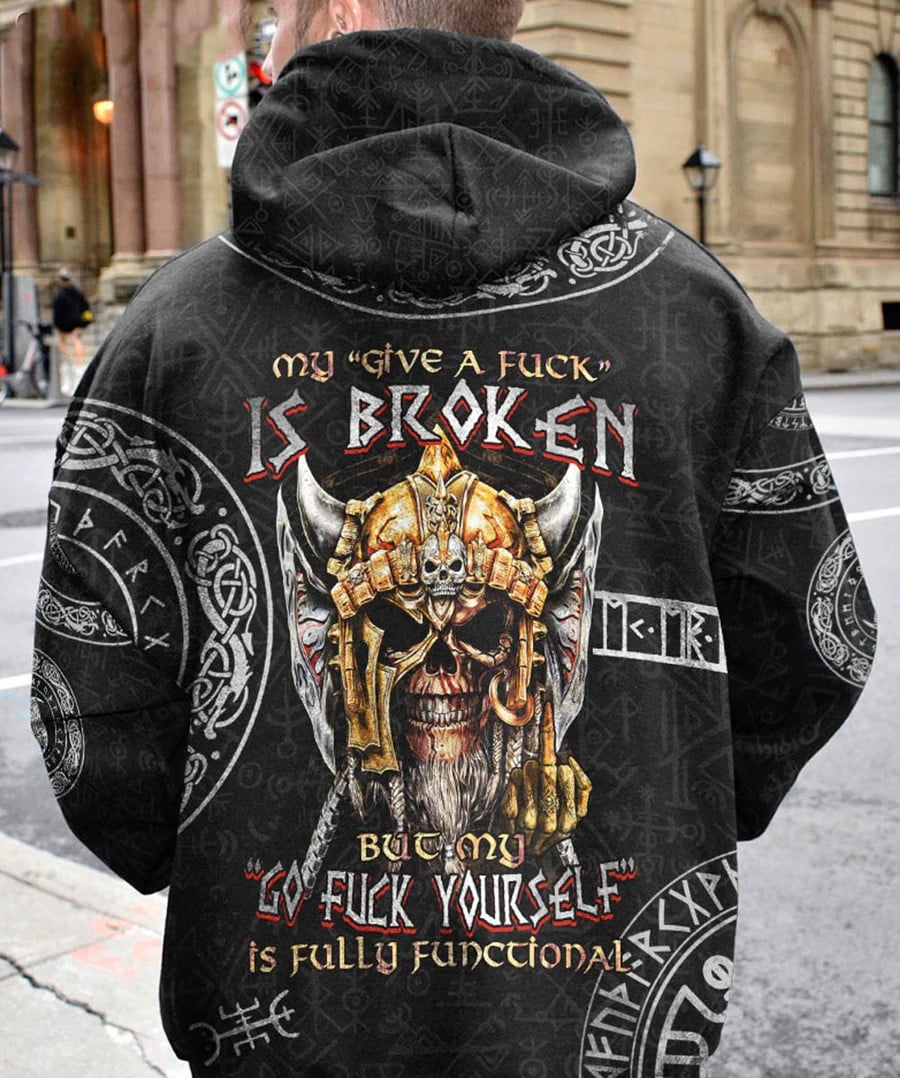 Cowgic My Give A F Viking Skull