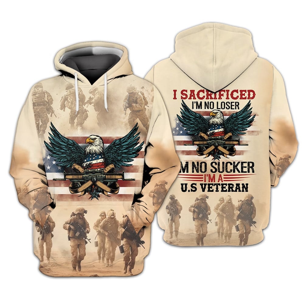 Cowgic I'm A U.S Veteran I Sacrificed All Over Print Apparel