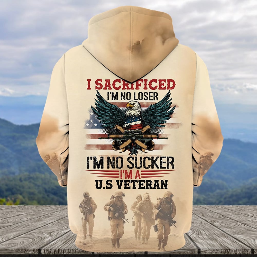 Cowgic I'm A U.S Veteran I Sacrificed All Over Print Apparel