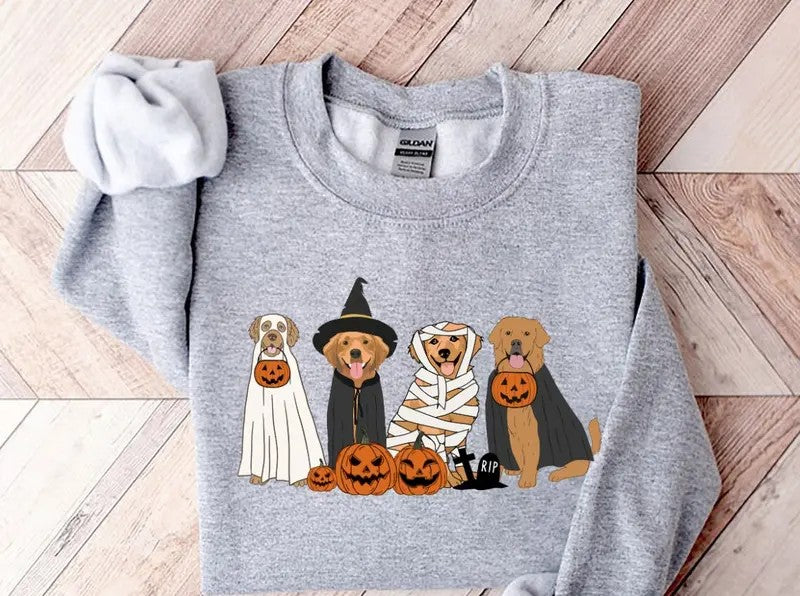 Cowgic Halloween Golden Retriever Ghost Dogs