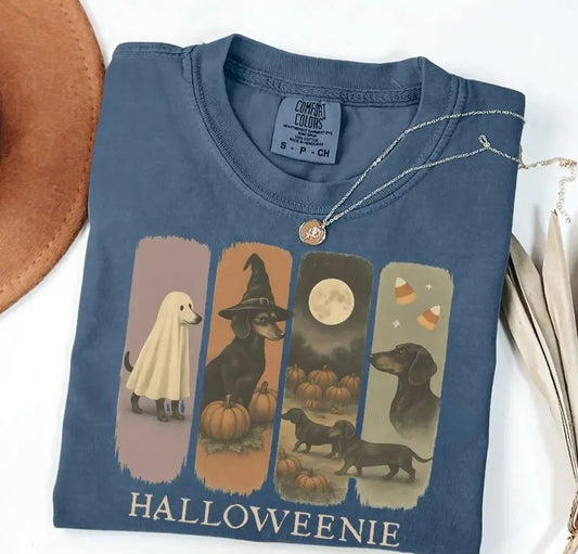 Cowgic Comfort Colors Vintage Dachshund Halloween T-Shirt