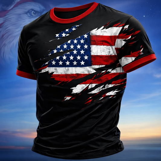 Cowgic America's 250th Anniversary Men's American US Flag v8 T Shirt