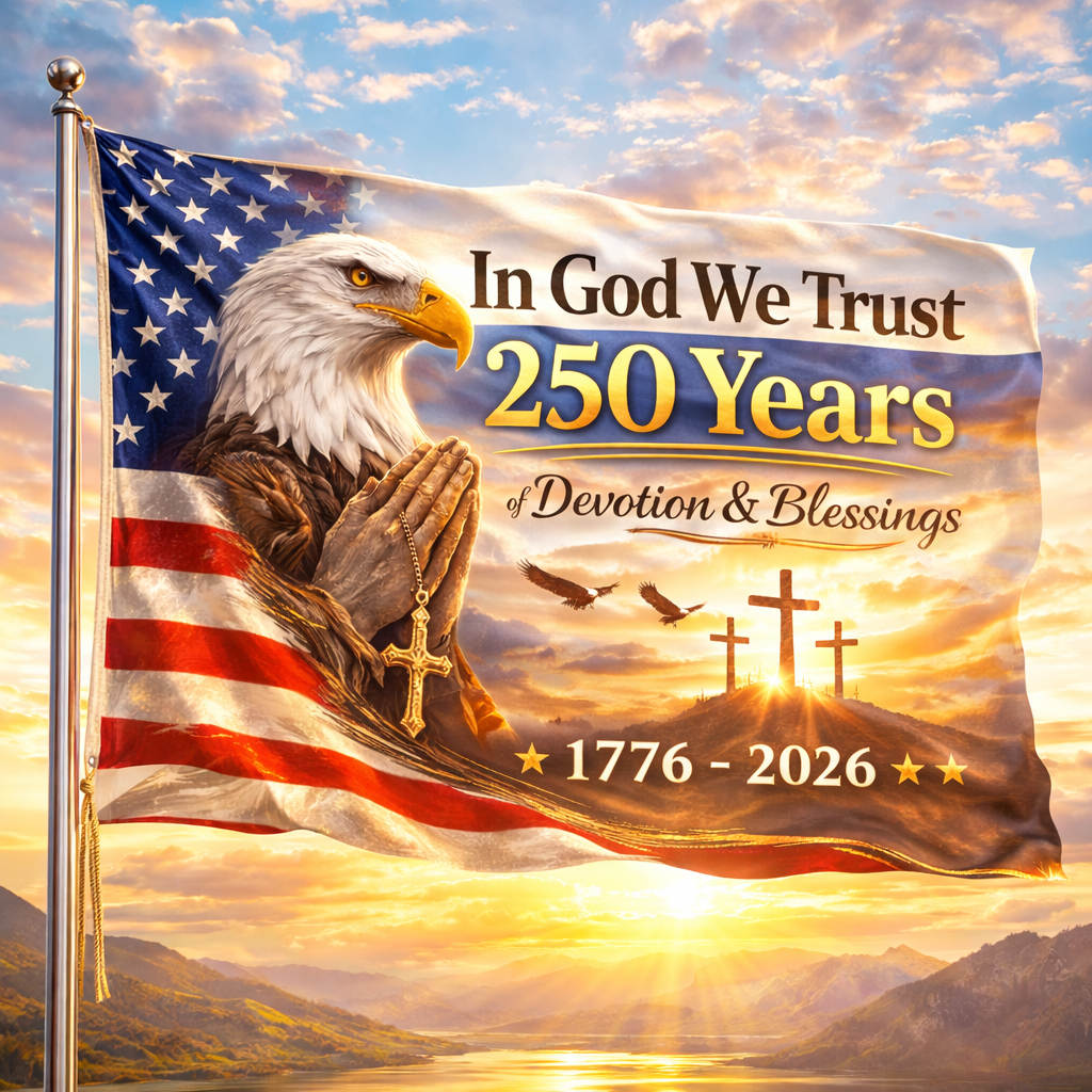 Cowgic 1776 - 2006 In God We Trust, America 250 Years Flag