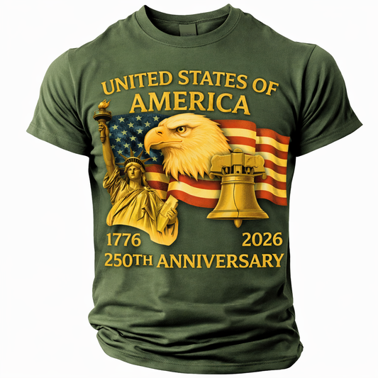 Cowgic America's 250th Anniversary Men's American US Flag T Shirt