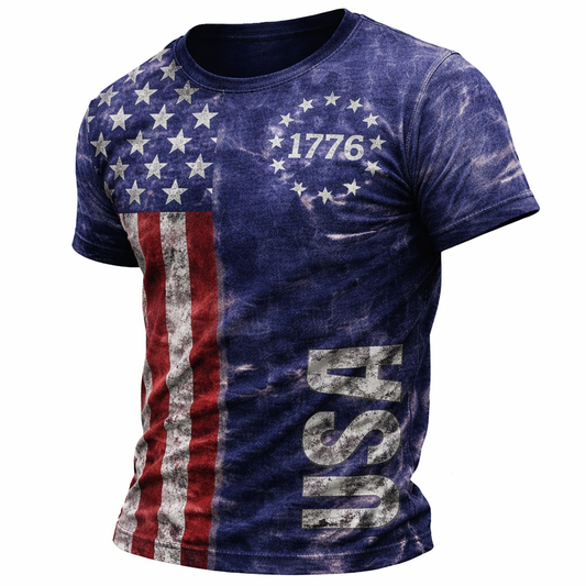 Cowgic America's 250th Anniversary Men's American US Flag v7 T Shirt