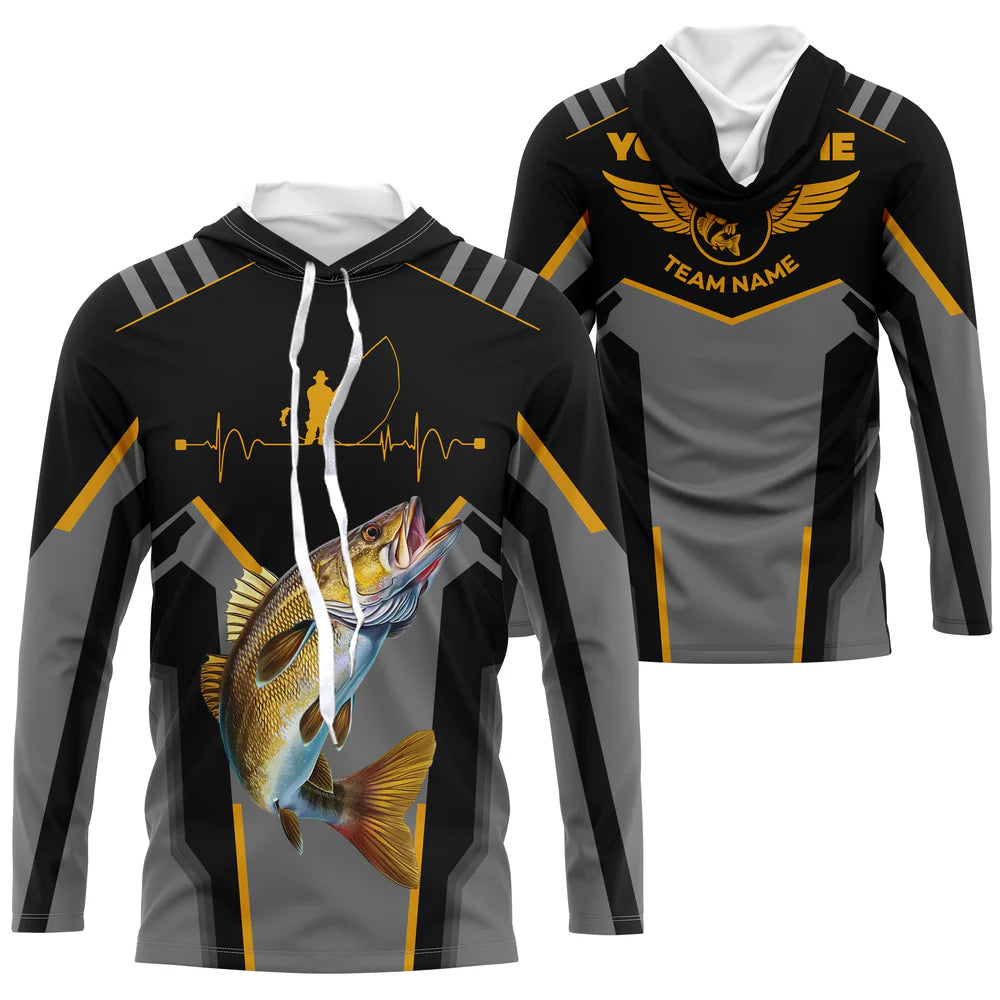 Cowgic Personalized Black Walleye Fishing Jerseys For Fishing Team