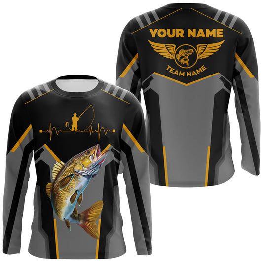 Cowgic Personalized Black Walleye Fishing Jerseys For Fishing Team