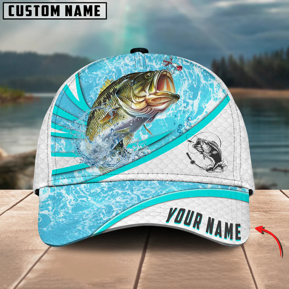 Cowgic Custom Name Bass Fishing Water Tornado 3D Classic Cap