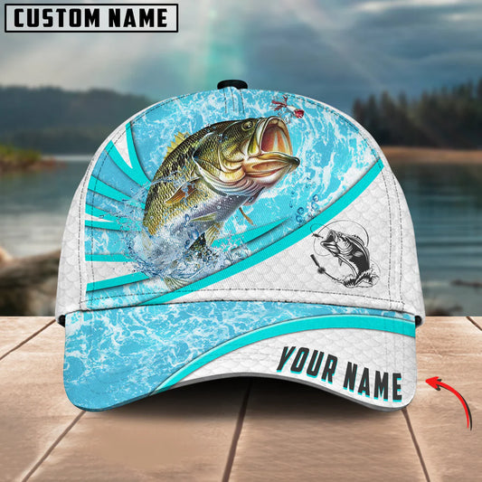 Cowgic Custom Name Bass Fishing Water Tornado 3D Classic Cap