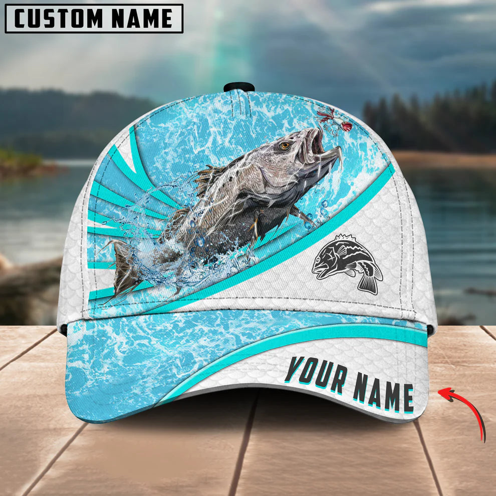 Cowgic Custom Name Jewfish Fishing Water Tornado 3D Classic Cap