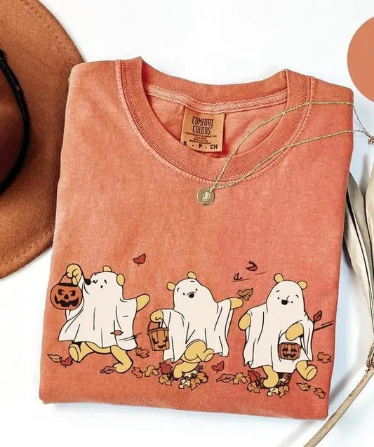 Cowgic Comfort Colors Retro Pooh Ghost Halloween T-Shirt