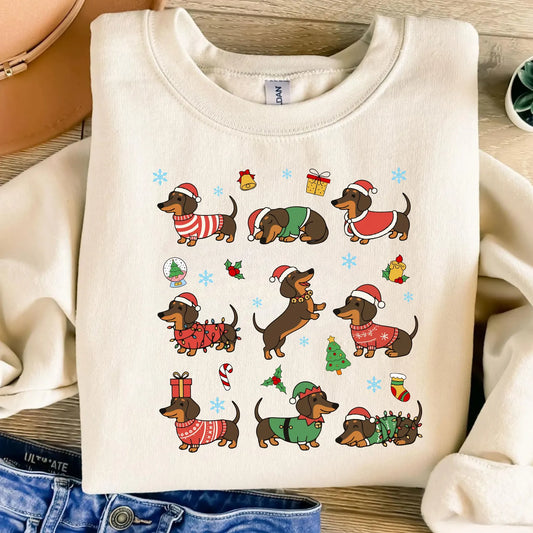 Cowgic Funny Dachshund Christmas, Cute Wiener Dog