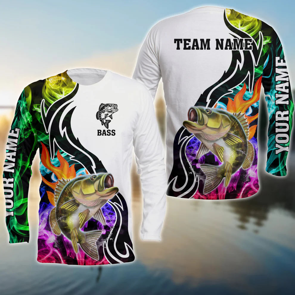 Cowgic Bass Fishing Customize Name 3D Shirts