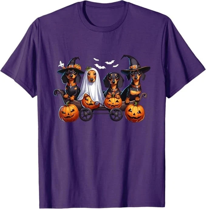 Cowgic Dachshund Happy Halloweiner Funny Halloween Dogs Lover T-Shirt