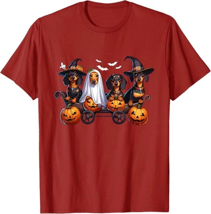Cowgic Dachshund Happy Halloweiner Funny Halloween Dogs Lover T-Shirt