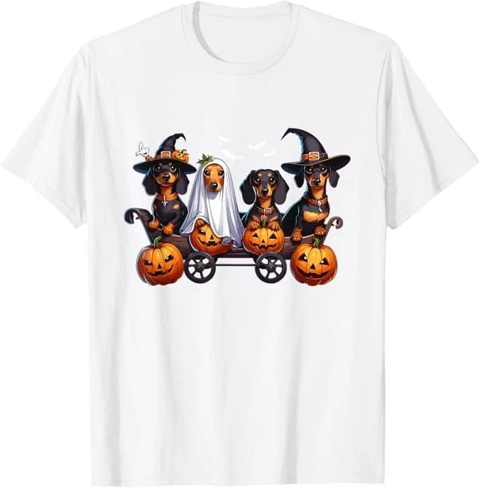 Cowgic Dachshund Happy Halloweiner Funny Halloween Dogs Lover T-Shirt