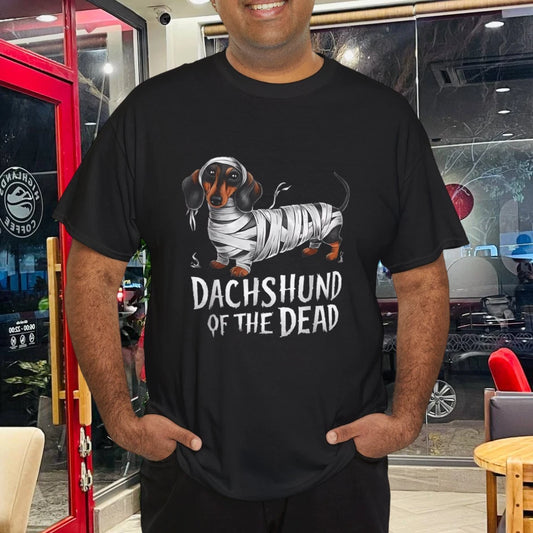 Cowgic Dachshund of Dead Halloween Mummy Dog T-Shirt