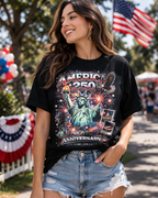 Cowgic America 250th Anniversary Fireworks – Statue of Liberty Patriotic T-Shirt