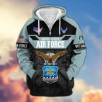 Premium US Veterans Zip Hoodie , Gifts For US Veterans, Gifts On Father's Day, Veterans Day.