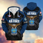Premium US Veterans Zip Hoodie , Gifts For US Veterans, Gifts On Father's Day, Veterans Day.