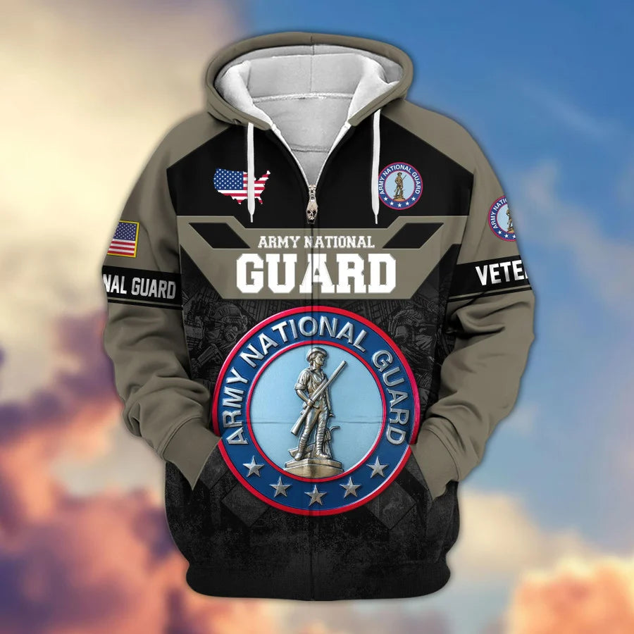 Premium US Veterans Zip Hoodie , Gifts For US Veterans, Gifts On Father's Day, Veterans Day.
