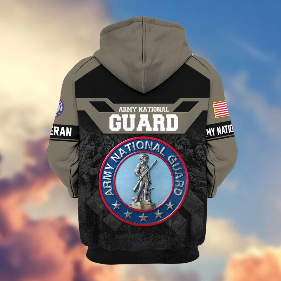 Premium US Veterans Zip Hoodie , Gifts For US Veterans, Gifts On Father's Day, Veterans Day.