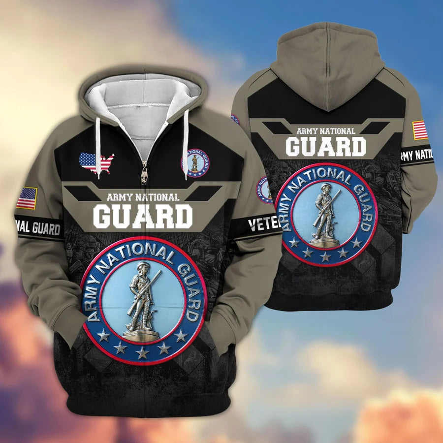 Premium US Veterans Zip Hoodie , Gifts For US Veterans, Gifts On Father's Day, Veterans Day.