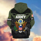 Premium US Veterans Zip Hoodie , Gifts For US Veterans, Gifts On Father's Day, Veterans Day.