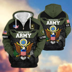 Premium US Veterans Zip Hoodie , Gifts For US Veterans, Gifts On Father's Day, Veterans Day.