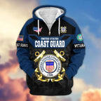 Premium US Veterans Zip Hoodie , Gifts For US Veterans, Gifts On Father's Day, Veterans Day.