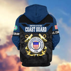 Premium US Veterans Zip Hoodie , Gifts For US Veterans, Gifts On Father's Day, Veterans Day.