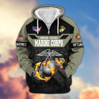 Premium US Veterans Zip Hoodie , Gifts For US Veterans, Gifts On Father's Day, Veterans Day.