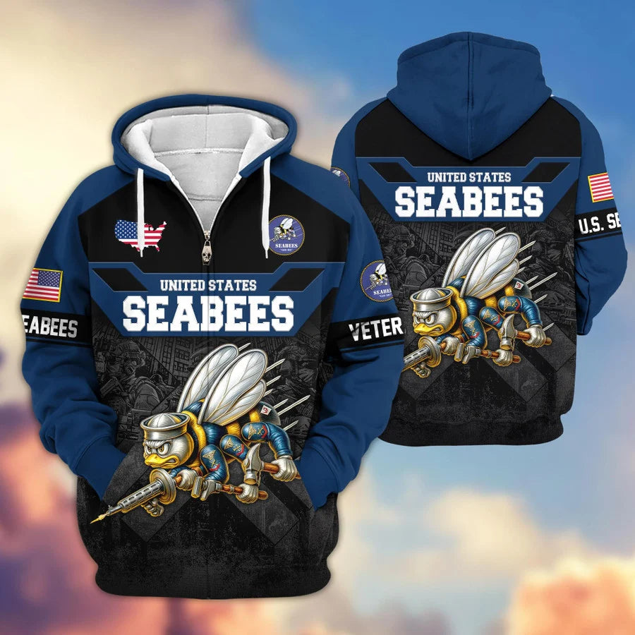 Premium US Veterans Zip Hoodie , Gifts For US Veterans, Gifts On Father's Day, Veterans Day.