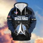 Premium US Veterans Zip Hoodie , Gifts For US Veterans, Gifts On Father's Day, Veterans Day.