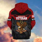 Premium US Veterans Zip Hoodie , Gifts For US Veterans, Gifts On Father's Day, Veterans Day.