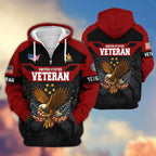 Premium US Veterans Zip Hoodie , Gifts For US Veterans, Gifts On Father's Day, Veterans Day.