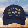 Cowgic Custom Name, Rank, USAF Embroidered Cap, Hat for Air Force Veteran, Gifts for Father's Day, Veterans Day