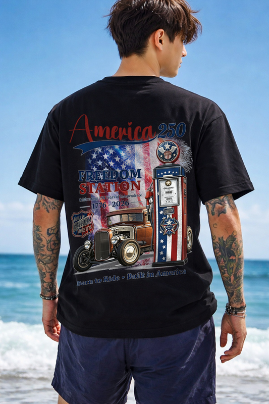 Cowgic America 250 "Freedom Station" Vintage Hot Rod Tee