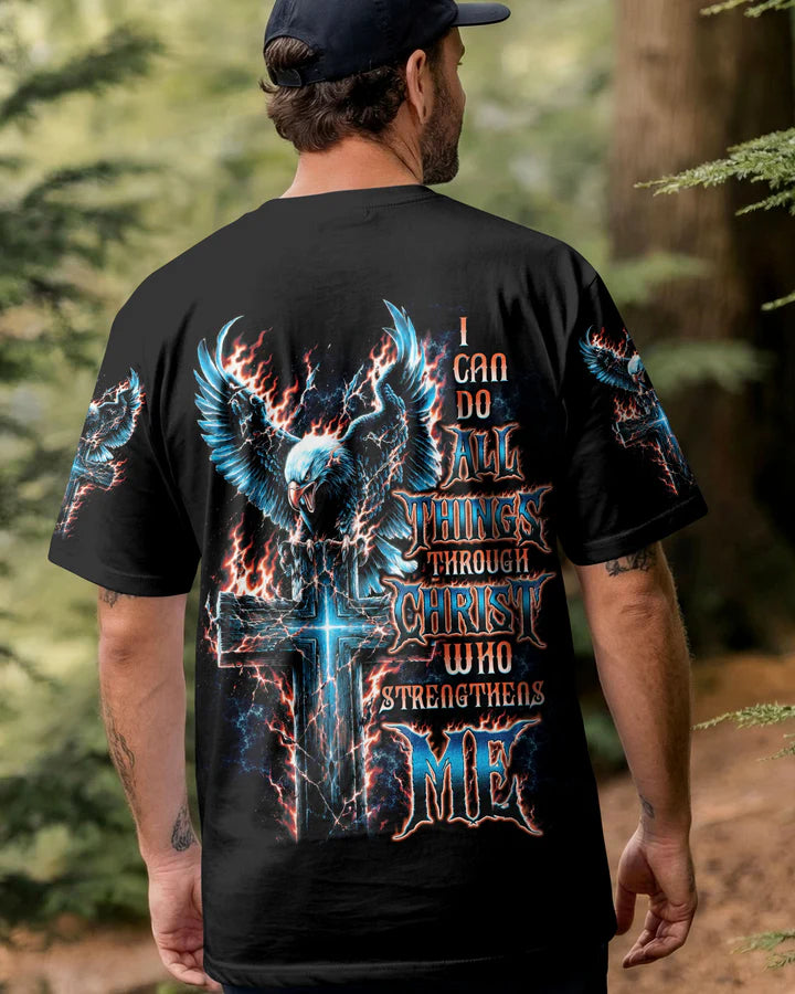 Cowgic I Can Do All Things Through Christ Eagle Cross Men's All Over Print Shirt