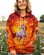 Cowgic Blessed By God Loved By Jesus Horse Women's All Over Print Shirt