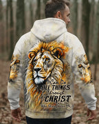 Cowgic I Can Do All Things Through Christ Lion Cross Men's All Over Print