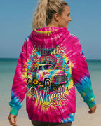 Cowgic Jesus Take The Wheel Colorful Swirl All Over Print Shirt