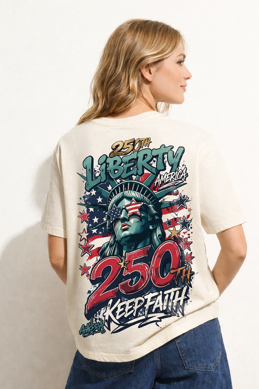 Cowgic Liberty 250th Anniversary Vintage Graphic T-Shirt – Keep Faith America