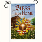 Cowgic Garden Flag Beautiful Sunflower, US Flag, Green Garden, Bless This Home No Flag