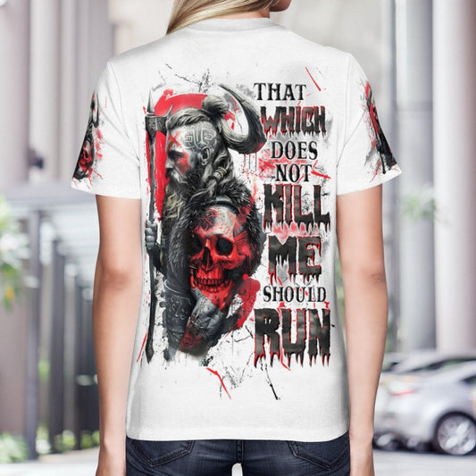 Cowgic That Which Does Not K Me Should Run Viking Skull AOP
