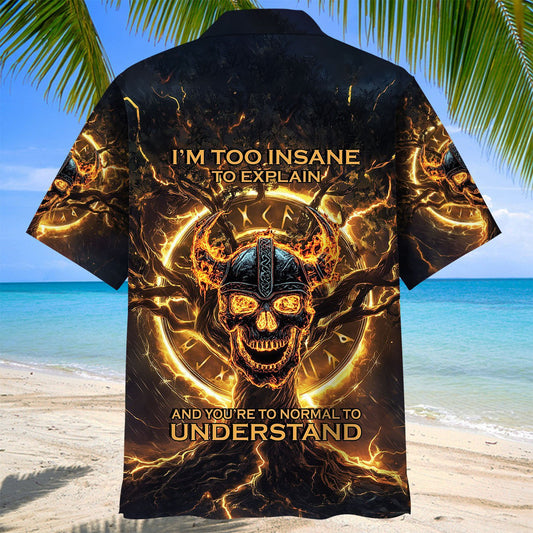 Cowgic Viking Skull Flames
