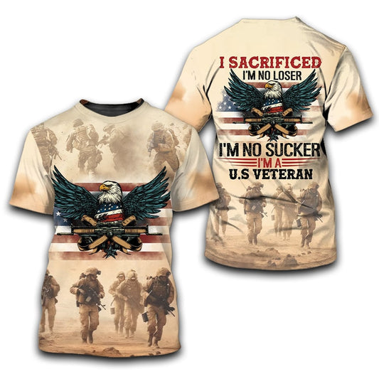 Cowgic I'm A U.S Veteran I Sacrificed All Over Print Apparel